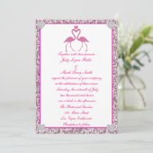 Invitation Parties scintillant rose Faux Flamant rose Faire-p (Debout devant)