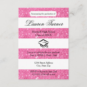Invitation Parties scintillant rose Faux Grille 3x5 Faire-par