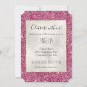 Invitation Parties scintillant rose fille (Devant)