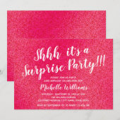 Invitation Parties scintillant rose fille| Anniversaire de la (Devant / Derrière)