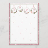 Invitation Parties scintillant rose Floral Aquarelle Coeurs B (Dos)