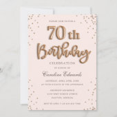 Invitation Parties scintillant Rose Foil Ballons 70e annivers (Devant)