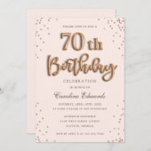 Invitation Parties scintillant Rose Foil Ballons 70e annivers (Devant / Derrière)