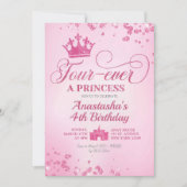 Invitation Parties scintillant rose Fourever une princesse An (Devant)