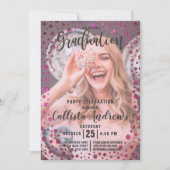 Invitation Parties scintillant rose Fuchsia Confetti (Devant)