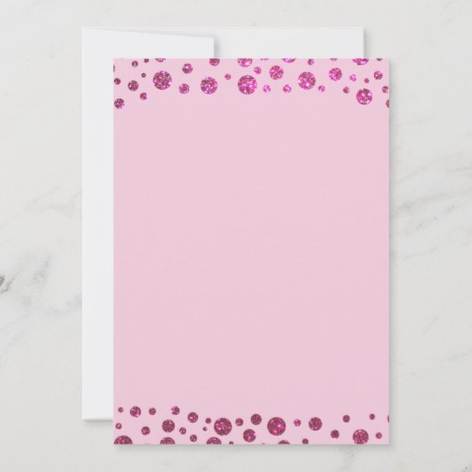 Invitation Parties scintillant rose Fuchsia Confetti (Dos)