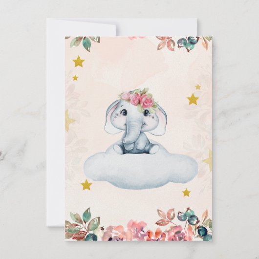 Invitation parties scintillant rose girly mignon baby shower (Dos)