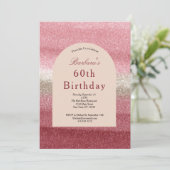 Invitation Parties scintillant rose Glam Bling Sparkle 60e an (Debout devant)