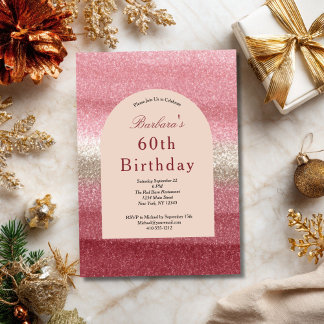 Invitation Parties scintillant rose Glam Bling Sparkle 60e an