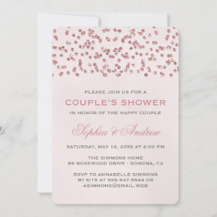 Invitation Parties scintillant rose glam Confetti Mariage Cou