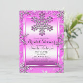 Invitation Parties scintillant rose Glam Winter Wonderland Sn (Debout devant)