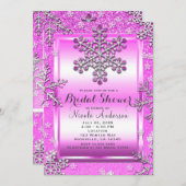 Invitation Parties scintillant rose Glam Winter Wonderland Sn (Devant / Derrière)