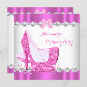 Invitation Parties scintillant Rose Glamor Haut talons Annive