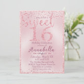 Invitation Parties scintillant rose glamour Douce 16 Annivers (Debout devant)