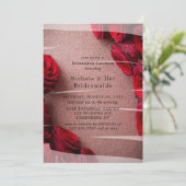 Invitation Parties scintillant rose Gold avec Red Roses Bride (Debout devant)