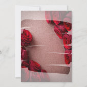 Invitation Parties scintillant rose Gold avec Red Roses Bride (Dos)