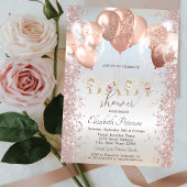 Invitation Parties scintillant rose Gold Balloons Confetti Si
