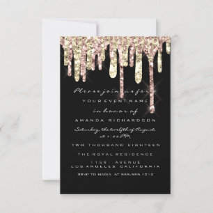 Invitation Parties scintillant  Rose Gold Black Bridal Sweet