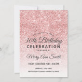 Invitation Parties scintillant rose Gold Blush Étincelle 30e  (Devant)