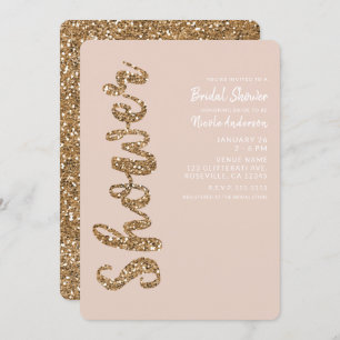 Invitation Parties scintillant Rose Gold Blush Glam Fête des