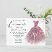 Invitation Parties scintillant rose Gold Blush Gown Quinceane (Debout devant)