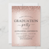 Invitation Parties scintillant rose Gold Blush Pink 2023 Grad (Devant)