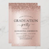 Invitation Parties scintillant rose Gold Blush Pink 2023 Grad (Devant / Derrière)