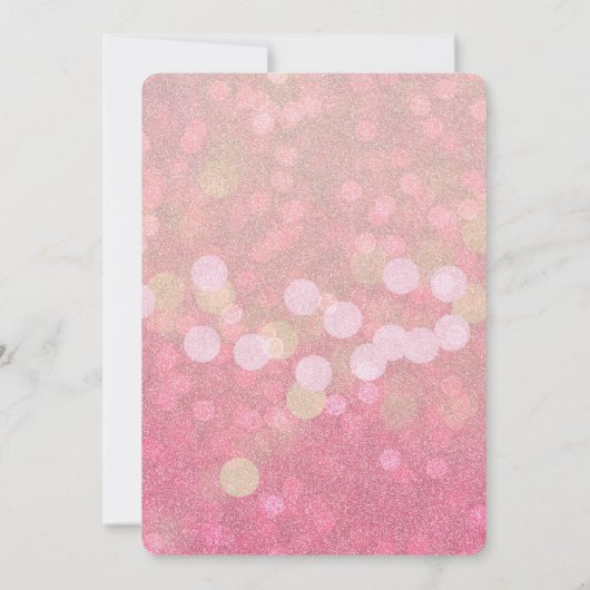 Invitation Parties scintillant Rose Gold Bokeh (Dos)