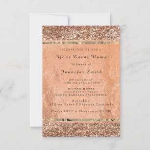 Invitation Parties scintillant Rose Gold Cuivre Métallurgique