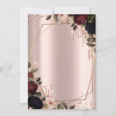 Invitation Parties scintillant Rose Gold Dark Flowers 75e (Dos)