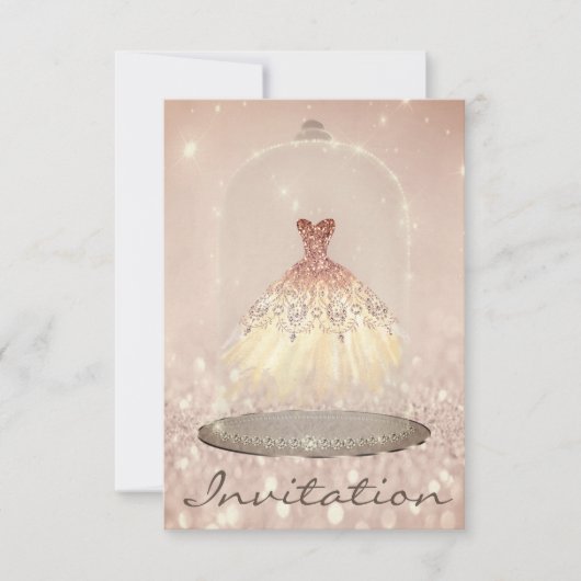 Invitation Parties scintillant Rose Gold Diamond Robe Douce 1 (Devant)