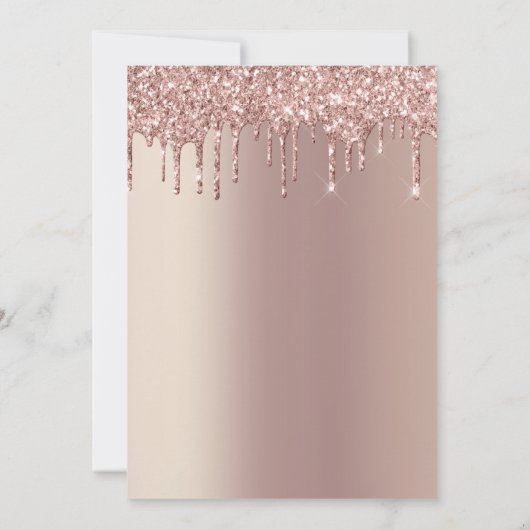 Invitation Parties scintillant rose Gold Dripping tendance 21 (Dos)