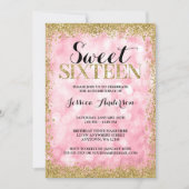 Invitation Parties scintillant Rose Gold Faux Lumières Douce (Devant)