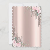 Invitation Parties scintillant Rose Gold Floral 50e anniversa (Dos)
