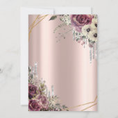 Invitation Parties scintillant Rose Gold Floral 85e anniversa (Dos)