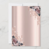 Invitation Parties scintillant Rose Gold Flowers 65e annivers (Dos)