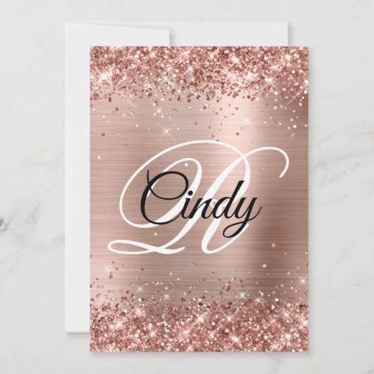 Invitation Parties scintillant Rose Gold Foil Surprise 50e an (Dos)