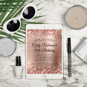 Invitation Parties scintillant Rose Gold Foil Surprise 50e an