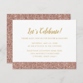 Invitation Parties scintillant rose Gold & Gold A2 (Devant / Derrière)