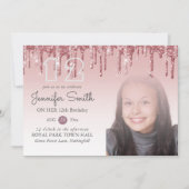 Invitation PARTIES SCINTILLANT  Rose Gold PINK N'IMPORTE QUEL (Devant)