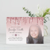 Invitation PARTIES SCINTILLANT  Rose Gold PINK N'IMPORTE QUEL (Debout devant)