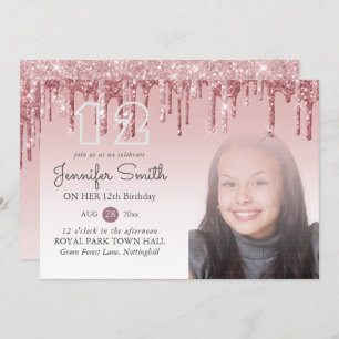 Invitation PARTIES SCINTILLANT  Rose Gold PINK N'IMPORTE QUEL