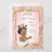 Invitation Parties scintillant rose Gold Princesse Baby showe (Devant)