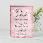 Invitation Parties scintillant rose Gold Rose Bokeh Fêtons (Debout devant)