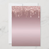 Invitation Parties scintillant Rose Gold Script Fête des mar (Dos)