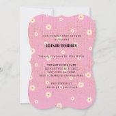 Invitation Parties scintillant rose Golden Daisy Baby shower  (Devant)