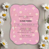 Invitation Parties scintillant rose Golden Daisy Baby shower