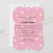 Invitation Parties scintillant rose Golden Daisy Baby shower (Devant)
