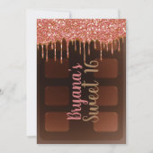 Invitation Parties scintillant rose goutte chocolat Barre de (Devant)
