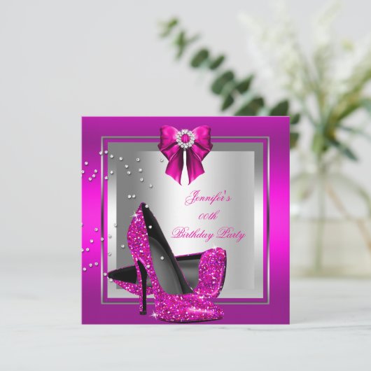 Invitation Parties scintillant rose haute talon Chaussure arg (Debout devant)